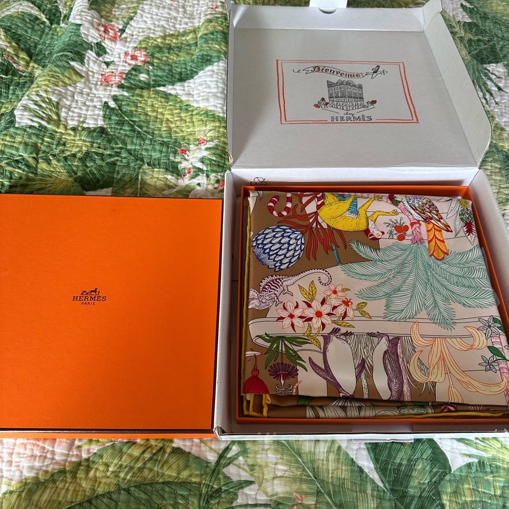 Hermès Multicolor Silk Scarf “Precious Paradise”